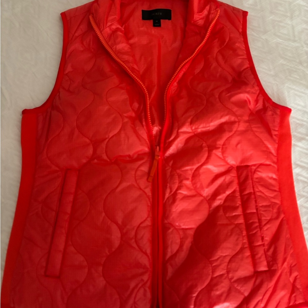 J. Crew Bold Red Quilted Vest